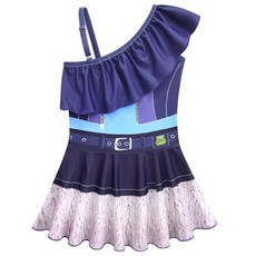 兒童高彈力吊帶連體泳衣泳帽