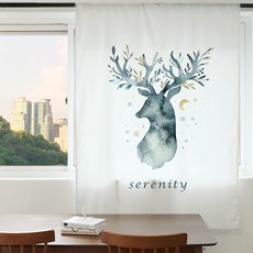 빛차단 암막커튼 S20 세리니티 XL 140X230cm 디지털프린팅 긴창커튼 현관 가리개 베란다 가림막
