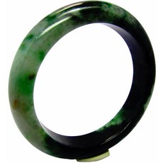 小樂珠寶 翡翠手鐲 墨黑半山花青 A貨玉鐲 (手圍18.5 內徑58mm), 1個