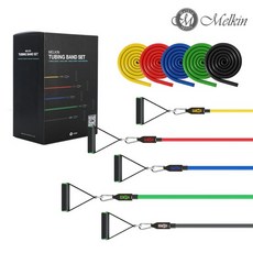 멜킨 튜빙밴드 5종 라텍스 필라테스 고무밴드 세트, 1개, 튜빙밴드 종합세트