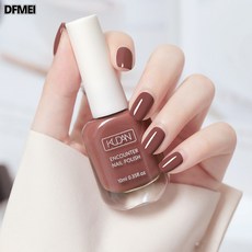 DFMEI 水性美甲免烤可撕拉甲油持久透明快乾無味道護甲指甲油, 1個, 1g, 14#豆沙咖色:正常規格