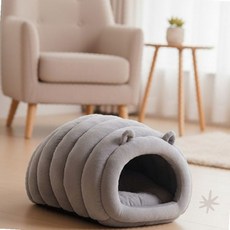실내 반려묘 휴식 공간 터널형 하우스 부드러운 원단 쿠션 침대 아늑한 은신처 펫, 1개, 상세페이지 참조