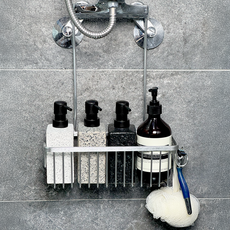 메이크라이프 욕실 수전 걸이 바구니, 1개, 실버