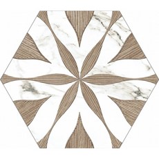 百花齊放六角磚 22x25, 1個, 棕六角