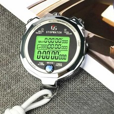 금속 스톱워치 타이머 육상 경기 달리기 코치 훈련 심판, YS-510 3열 10채널, YS-510 3열 10채널, 1개