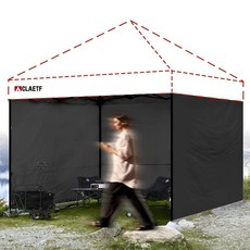 CLAETF Instant Canopy SUN 선캡Wall 3x3m(10x10피트) 팝업 캐노피용 측벽이 있는 텐트 210D 옥스포드 원단 방수 99% 자외선 차단 상업용, 블랙