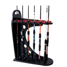12로드 낚시대 거치대 스탠드형 로드홀더 낚시대 진열대 보관 정리 거치대, 블랙