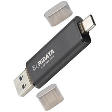 Ridata UV903 블랙 1TB 휴대용 SSD 외장 솔리드 스테이트 드라이브 최대 1050MB/s 및 900MB/s의 읽기/쓰기 속도 USB 3.2 Gen 2 OTG C, 1 TB