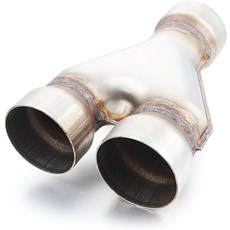 AKARCK 배기 X파이프 이중 3인치 입구 12인치 길이 출구 스테인리스 스틸 매끄러운 배기용 와이드 바디, 3.0inch 10"Long, Y Pipe