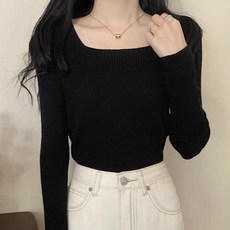 클레이스 조이 스퀘어넥 베이직 긴팔 니트스웨터