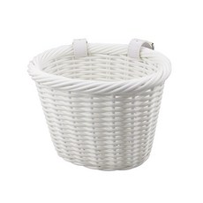 ZUKKA 자전거 바구니 성인용 자전거용 우븐 바스켓 앞면/용 핸들 바 조절 가능한 가죽 스트랩 방수 보관 바구니 다양한 색상 (핑크-미니), 화이트-미니, 화이트-미니