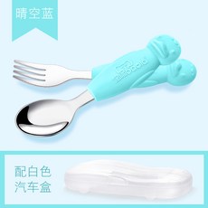嬰兒勺子湯匙叉勺組 寶寶不鏽鋼餐具 304不銹鋼卡通圖案勺頭 輔食勺 食品級材質 湯勺 寶寶學吃飯餵飯勺, 1個