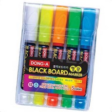 형광마카 색깔마카 블랙네온보드5색세트 5.0mm 칠판 매직 디스플레이 미팅 수업