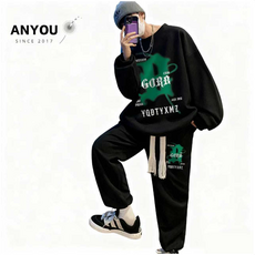 ANYOU 남자 운동복 캐주얼 트레이닝복 상하세트 맨투맨 투피스 남성운동복