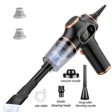 휴대용 무선 진공 청소기 자동차 로봇 4 In1 가전 집진기, black