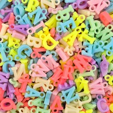 비즈팡 [RA-3-19]아크릴고리형 이니셜알파벳 14mm (고리내경2mm) 파스텔멀티 (고리형이니셜)