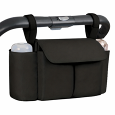 너브 5포켓 유모차 기저귀 가방 정리함, 1개, 블랙