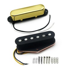 일렉트릭 기타 픽업 싱글 코일 부품 넥 브리지 크롬 골든 블랙, 2. Gold N and Black B, 1개