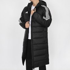 아디다스 TIRO 티로 롱 코트 패딩 블랙-화이트 로고 3S