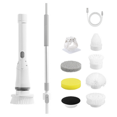 88그로스 화장실 무선 전동 욕실 청소기, BP202501WG, 화이트그레이