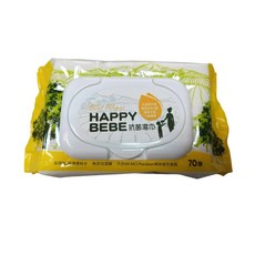 Happy bebe濕紙巾【單包賣場】南六廠製造，柔軟親膚，無酒精香精，超商取貨, 1個, 70張, 45g