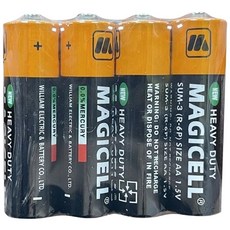 MAGICELL環保碳鋅電池 AAA 1.5V 三號電池 3號電池 4號電池 碳鋅電池, 1套, 4個裝