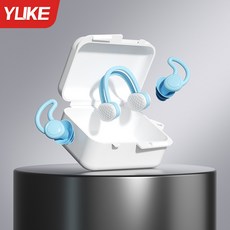 YLIKE 矽膠游泳防水耳塞鼻夾套裝, 清新藍, 1個