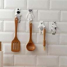 동물 마스크 걸이 귀여운 고리형 벽걸이 동물 후크 행거 현관문 다용도 무타공 주방