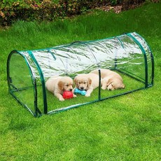 길고양이 텐트 방풍 비닐 숨숨집 비닐하우스 고양이집, 1개, 둥근 지붕 2칸 투명 130 x 60x50cm