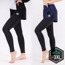 어썸블리 여성 워터레깅스 수영복 바지 래쉬가드 팬츠 빅사이즈, 네이비