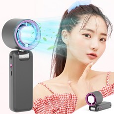 LnvaXe무선 냉각 선풍기 SS-029 탁상용 휴대용 핸디형, 그레이 그레이