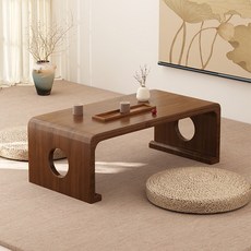 實木日式矮桌，客廳家用小戶型茶桌，簡約現代飄窗小桌子，天然木紋，環保噴漆, 詳見包裝, 詳見包裝, 【科技布】米白色-實木底座版,整裝