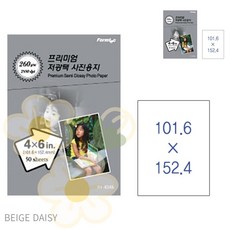 BG 그래픽출력용지 50매 저광택 전문가형 사진용지 260g 4x6