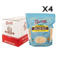 Bob's Red Mill 밥스레드밀 오가닉 유기농 올드패션 롤 오트 귀리 통곡물 저당곡물 907g X 4팩
