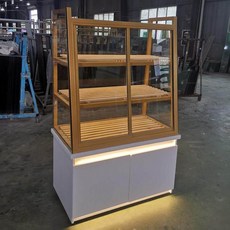 베이커리 빵 진열대 케이크 진열장 카페 선반 수납형, 기본구성, 화이트 골드 1x0.55x1.6 3칸