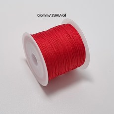 [비즈엔케이] 0.6mm 나일론 매듭실 35M (롤) 판매단위 팔찌 만들기 재료, 1개, 2.레드