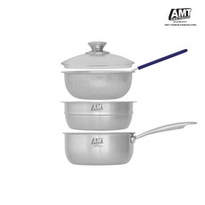 에이엠티 인덕션 샤프 스마트 쿡 냄비 세트, 18cm, 실버, 1개