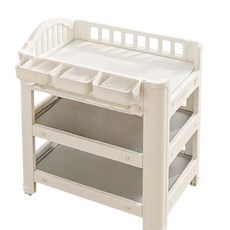多功能嬰兒尿布台附儲物空間，寶寶換尿布護理台，育嬰收納整理台, 白色