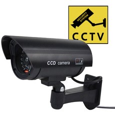 트리오즈 가짜 CCTV 모형 적외선 감시 카메라 녹화중 스티커 증정, 블랙, 1개