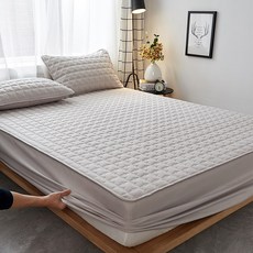 포근한 순면 누빔 침대패드 매트리스커버 싱글 미끄럼방지 매트커버 감성 디자인