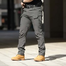 히트세븐 스판 전술바지 택티컬 일자 카고 작업복 카고 팬츠 빅사이즈 IX771, 그레이