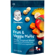 Gerber 嘉寶 水果蔬菜融化兒童冷凍乾燥水果蔬菜零食 28 克, 1個