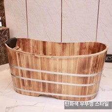 히노끼욕조 가정용 반신욕조 편백나무 목욕통, 1개, 길이 140  폭 60  높이 65 (덮개 없음)