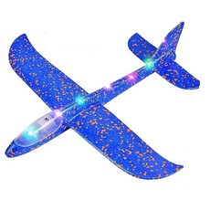 LED 에어글라이더 불 나오는 스티로폼 비행기 대형 48cm, 블루, 1개