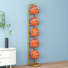 공 정리대 수직 실내용 축구 농구 보관함 홈트 구기 깔끔정리 틈새수납 거치대 수납장, 1개, 5단 나노골드