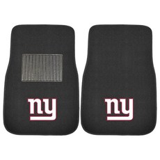 FANMATS 10349 NFL 뉴올리언스 세인츠 2피스 자수 자동차 매트 43.2cm x 64.8cm(17인치 x 25.5인치) 블랙, 2-팀 색상_뉴욕 자이언츠