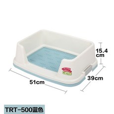 寵物厠所 貓砂盆 寵物尿盆 狗廁所 貓廁所 寵物便盆 防濺狗廁所 寵物訓練 狗狗廁所中小型犬上廁所神器狗尿盆狗狗用品網格, 長51cm藍/白【加高網格款】, 1個
