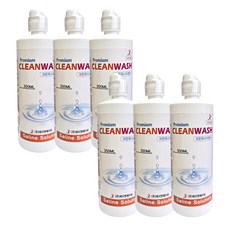 크린워시 렌즈 식염수 프리미엄식염수 렌즈세척액 렌즈세정액 렌즈용액, 6개, 350ml