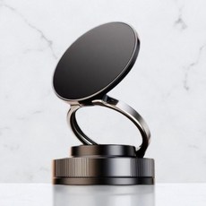 車用吸盤磁吸手機支架 太空環設計 360度旋轉 可折疊收納 強力磁吸穩固 多角度調節 無痕安裝, 1個, 太空環｜三軸萬向調節【強磁不傷車】