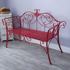 유럽스타일 야외 철제의자 라탄 주물 인테리어 북유럽, 레드